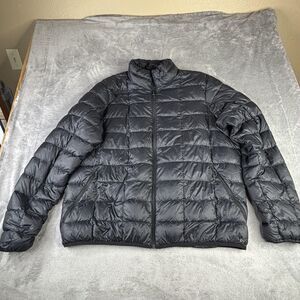 REI Co-op Jacket Mens XL Black Down Puffer Packable Lightweight Quilted Nylon